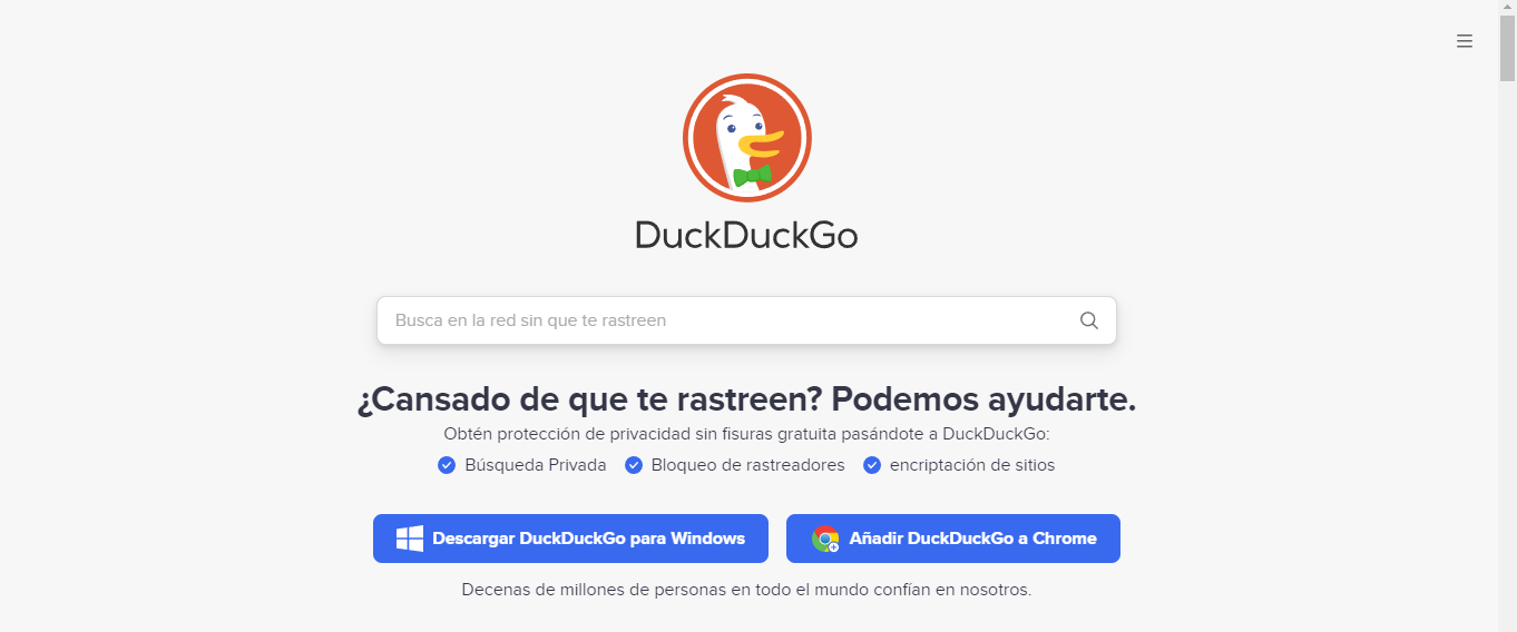 motores de búsqueda: DuckDuckGo
